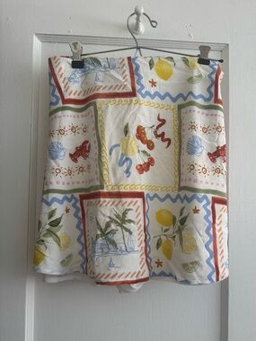 Abercrombie & Fitch White Tropical Print Mini Skirt